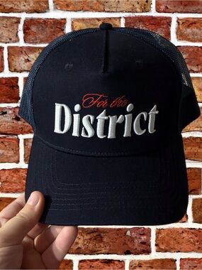 Black 'For the District' Embroidered Trucker Hat
